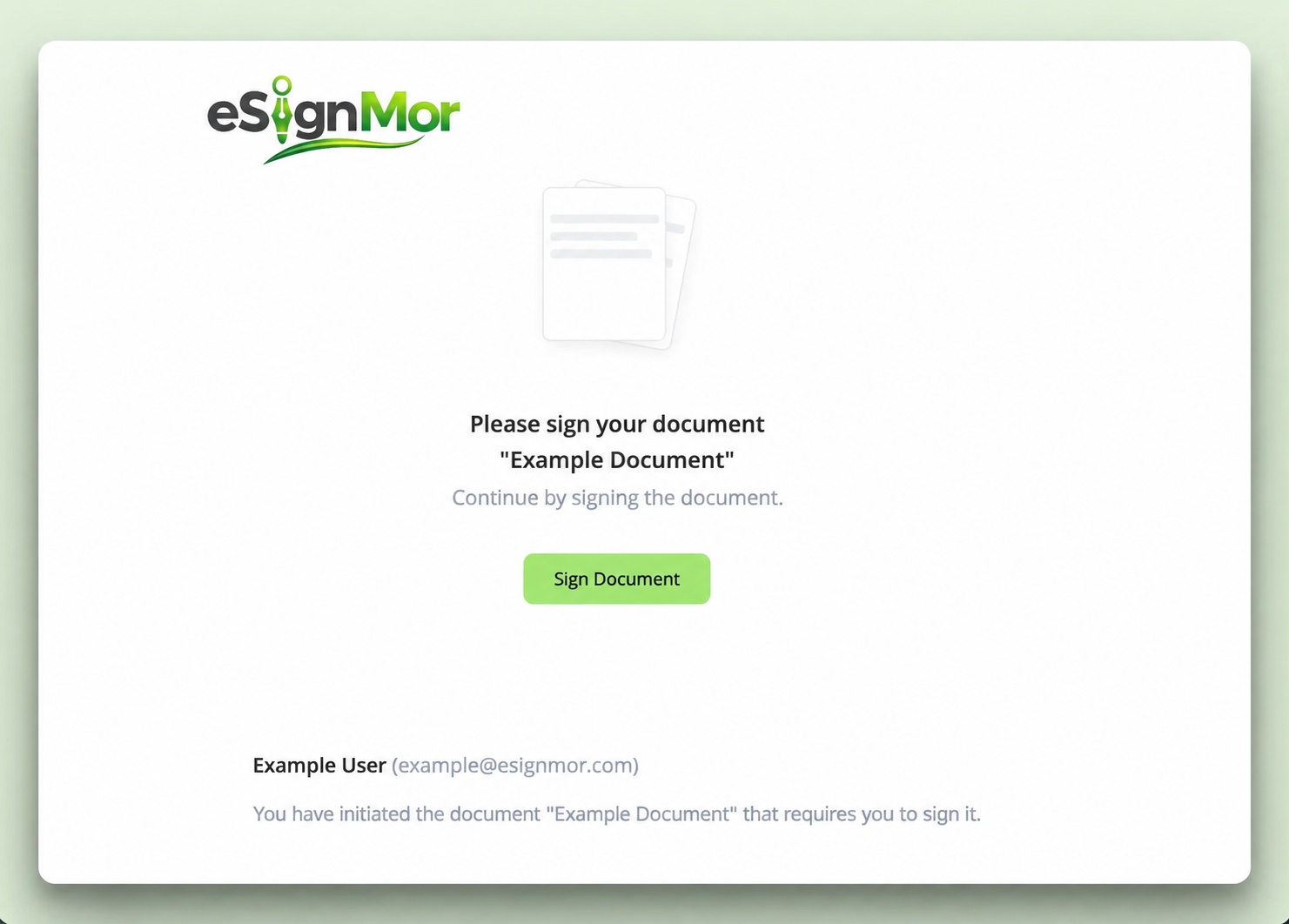 Please sign your document email preview