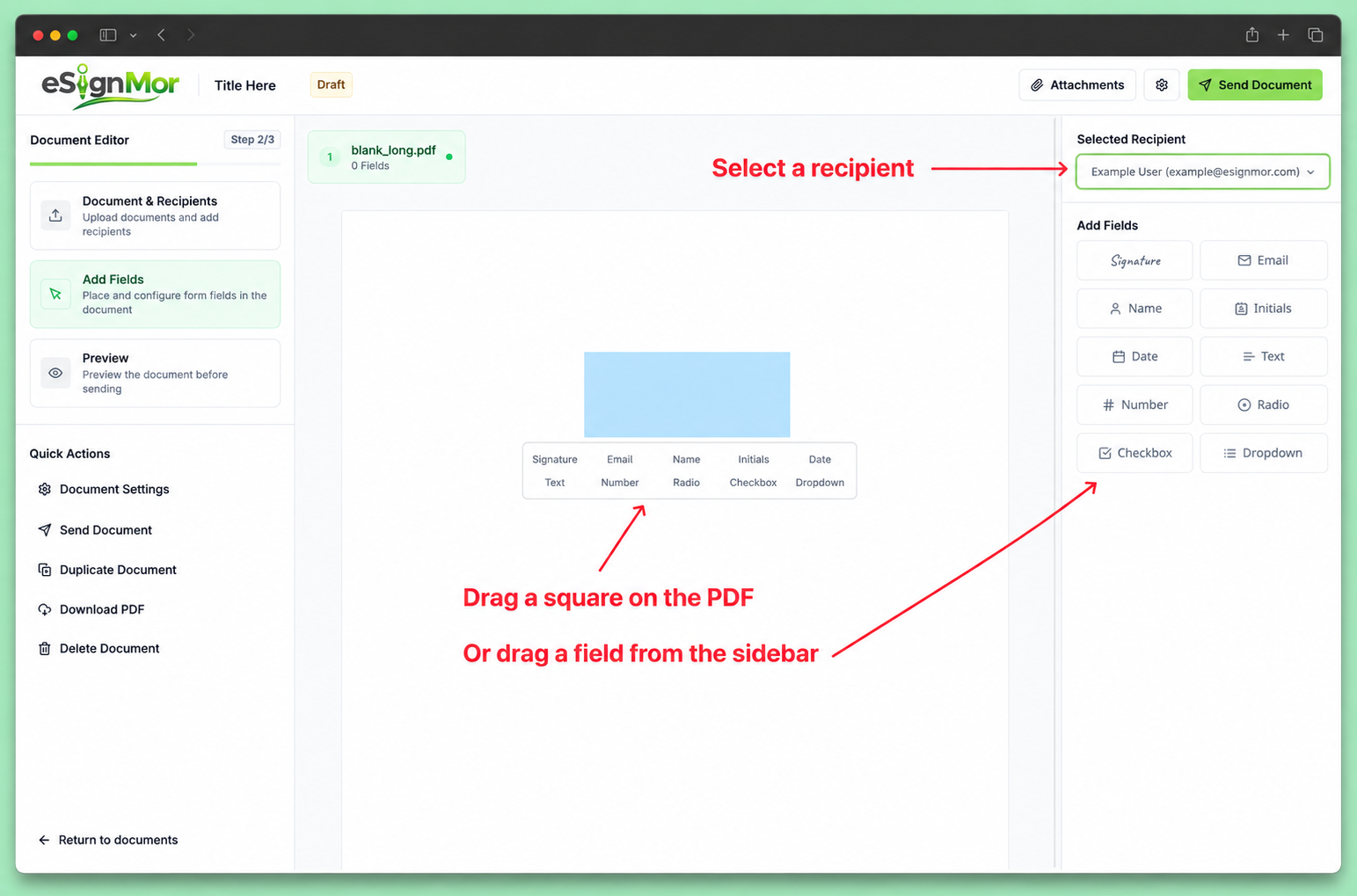 Add fields editor